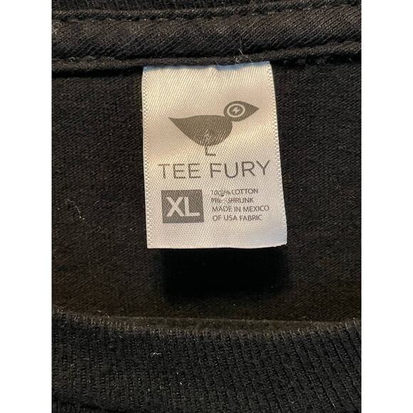 Tee Fury Black with Souffle Girl Pin-up Transfer Short Sleeve T-Shirt XL - Picture 4 of 4